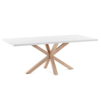 Argo table 200 cm white melamine with white effect legs