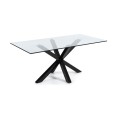 Argo table in glass and steel legs