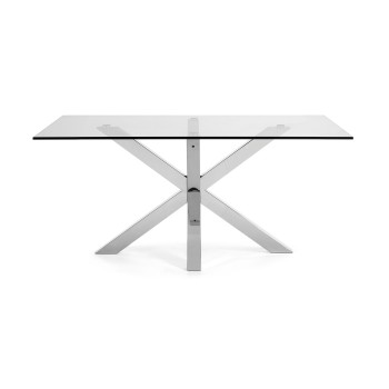 Argo table in glass and 200 x transparent stainless steel legs