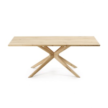 Armande table in oak veneer with a faded finish, 0 x 100 cm in wood