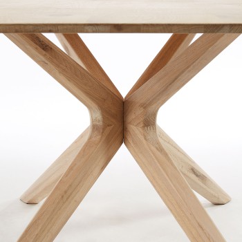Armande table in oak veneer with a faded finish, 0 x 100 cm in wood