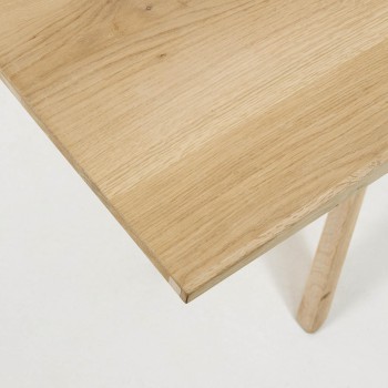 Armande table in oak veneer with a faded finish, 0 x 100 cm in wood