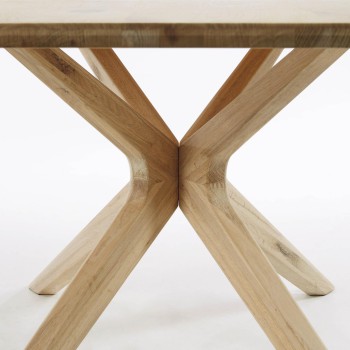 Armande table in oak veneer with a faded finish, 0 x 100 cm in wood