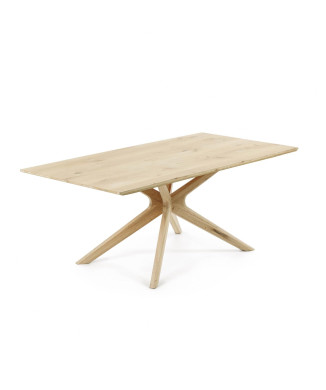 Armande table in oak veneer with a bleached finish, 200 x 100 cm