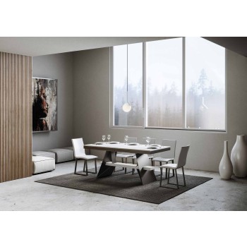 Baita Evolution Table - Extendable Table 90x180/440 cm Baita Evolution White Ash Anthracite Frame