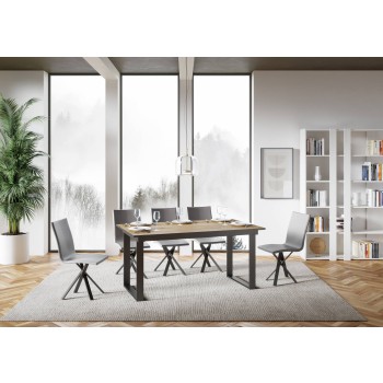 Bandos Table - Extendable Table 90x160/220 cm Bandos White Ash Anthracite Frame