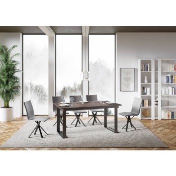Bandos Table - Extendable Table 90x160/220 cm Bandos White Ash Anthracite Frame