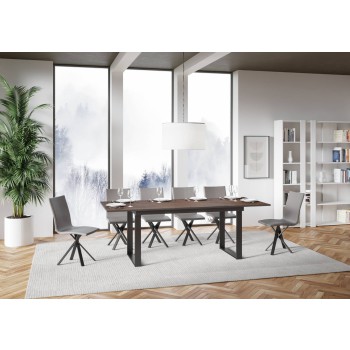 Bandos Table - Extendable Table 90x160/220 cm Bandos White Ash Anthracite Frame