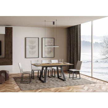 Bernadette Table - Extendable Table 90x120/180 cm Bernadette White Ash Anthracite Frame