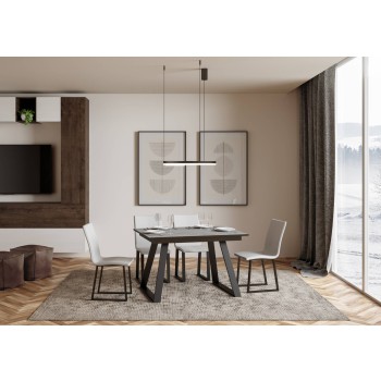 Bernadette Table - Extendable Table 90x120/180 cm Bernadette White Ash Anthracite Frame