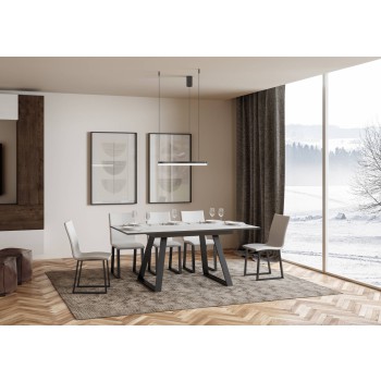 Bernadette Table - Extendable Table 90x120/180 cm Bernadette White Ash Anthracite Frame