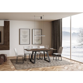 Bernadette Table - Extendable Table 90x120/180 cm Bernadette White Ash Anthracite Frame