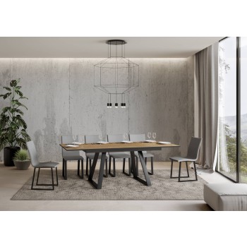 Bernadette Table - Extendable Table 90x160/220 cm Bernadette White Ash Anthracite Frame