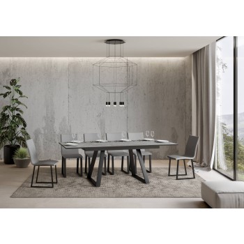 Bernadette Table - Extendable Table 90x160/220 cm Bernadette White Ash Anthracite Frame