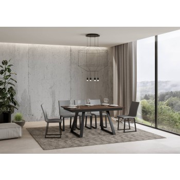 Bernadette Table - Extendable Table 90x160/220 cm Bernadette White Ash Anthracite Frame