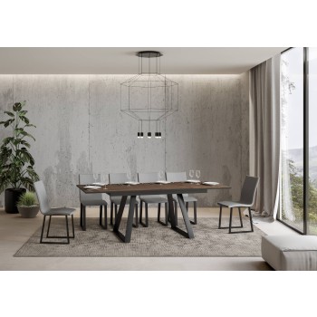 Bernadette Table - Extendable Table 90x160/220 cm Bernadette White Ash Anthracite Frame