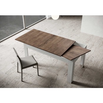 Bibi Table - Extendable table 90x160/220 cm Bibi Mix Spatula White top - Spatula Anthracite base