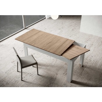 Bibi Table - Extendable table 90x160/220 cm Bibi Mix Spatula White top - Spatula Anthracite base