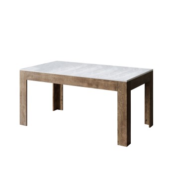 Bibi Table - Extendable table 90x160/220 cm Bibi Mix Spatula White top - Spatula Anthracite base
