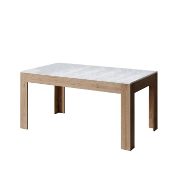 Bibi Table - Extendable table 90x160/220 cm Bibi Mix Spatula White top - Spatula Anthracite base