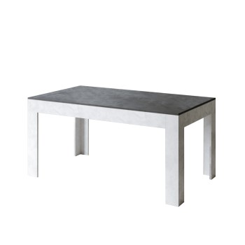 Bibi Table - Extendable table 90x160/220 cm Bibi Mix Spatula White top - Spatula Anthracite base