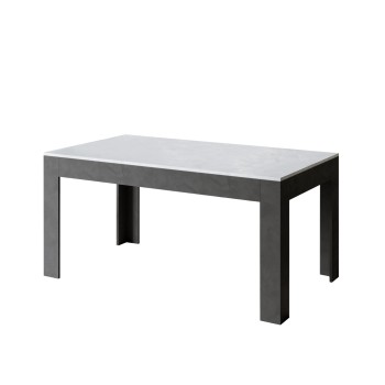 Bibi Table - Extendable table 90x160/220 cm Bibi Mix Spatula White top - Spatula Anthracite base
