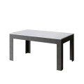 Bibi Mix extendable table 90x160/220 cm, Spatula White top - Spatula Anthracite base