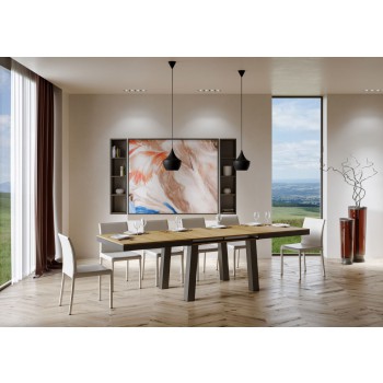 Bridge Evolution Table - Extendable Table 90x160/264 cm Bridge Evolution White Ash Anthracite Frame