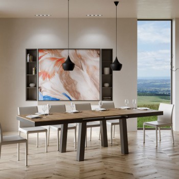 Bridge Evolution Table - Extendable Table 90x160/264 cm Bridge Evolution White Ash Anthracite Frame