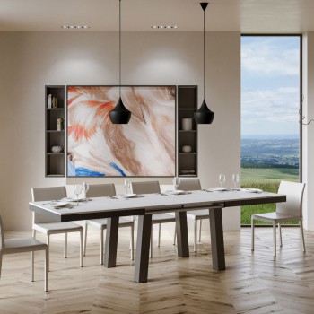 Bridge Evolution Table - Extendable Table 90x180/284 cm Bridge Evolution White Ash Anthracite Frame