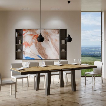 Bridge Evolution Table - Extendable Table 90x180/284 cm Bridge Evolution White Ash Anthracite Frame