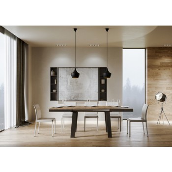 Bridge Evolution Table - Extendable Table 90x180/440 cm Bridge Evolution White Ash Anthracite Frame