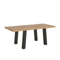 Svalen extendable table 90x180/280 cm, debarked, anthracite legs