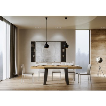 Bridge Table - Extendable table 90x140/244 cm Bridge White Ash Anthracite frame