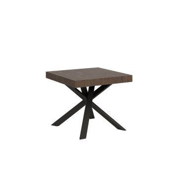 Clerk table with anthracite legs D.90 - Extendable table 90x90/194 cm Clerk top White Ash - anthracite legs
