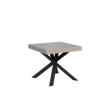 Clerk table with anthracite legs D.90 - Extendable table 90x90/194 cm Clerk top White Ash - anthracite legs