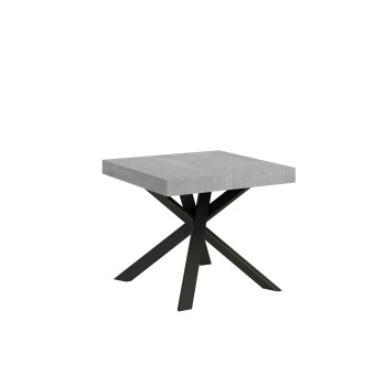 Clerk table with anthracite legs D.90 - Extendable table 90x90/194 cm Clerk top White Ash - anthracite legs
