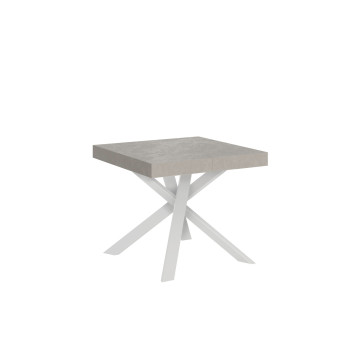 Clerk table with white legs D.90 - Extendable table 90x90/194 cm Clerk with white ash top - white legs