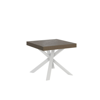 Clerk table with white legs D.90 - Extendable table 90x90/194 cm Clerk with white ash top - white legs
