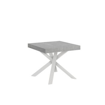 Clerk table with white legs D.90 - Extendable table 90x90/194 cm Clerk with white ash top - white legs