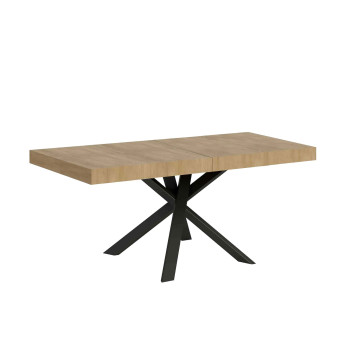 Clerk Premium table with anthracite legs D.90 - Extendable table 90x90/194 cm Clerk Premium White Ash top - anthracite legs