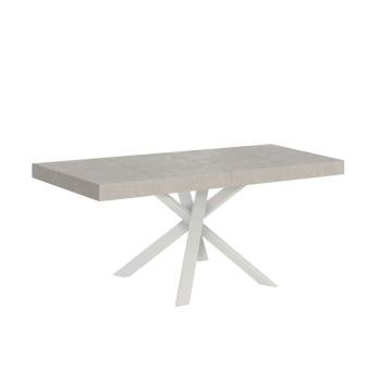 Clerk Premium table with white legs D.90 - Extendable table 90x90/194 cm Clerk Premium with White Ash top - White legs