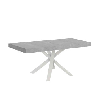 Clerk Premium table with white legs D.90 - Extendable table 90x90/194 cm Clerk Premium with White Ash top - White legs