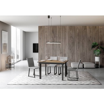 Cumar Table - Extendable Table 90x120/180 cm Cumar White Ash Anthracite Frame