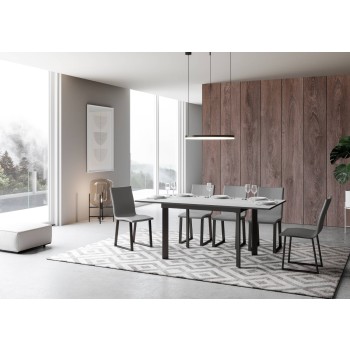 Cumar Table - Extendable Table 90x120/180 cm Cumar White Ash Anthracite Frame