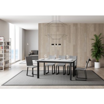 Cumar Table - Extendable Table 90x160/220 cm Cumar White Ash Anthracite Frame