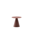 Wilshire side table in frosted tempered glass and satin terracotta painted steel Ø30cm