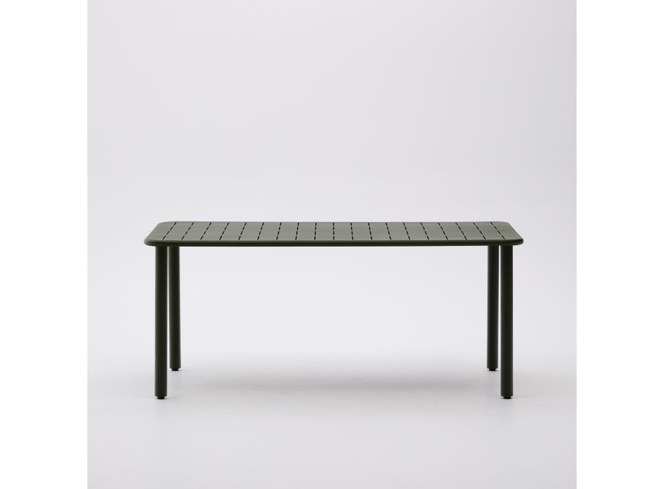 Brai outdoor table in dark grey galvanised steel 180 x 90 cm