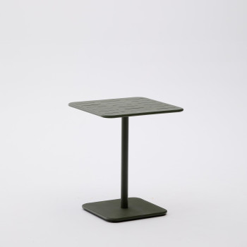 Brai outdoor table in dark grey galvanised steel 70 x 70 cm