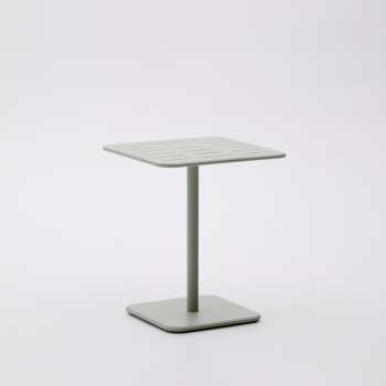 Brai outdoor table in dark grey galvanised steel 70 x 70 cm